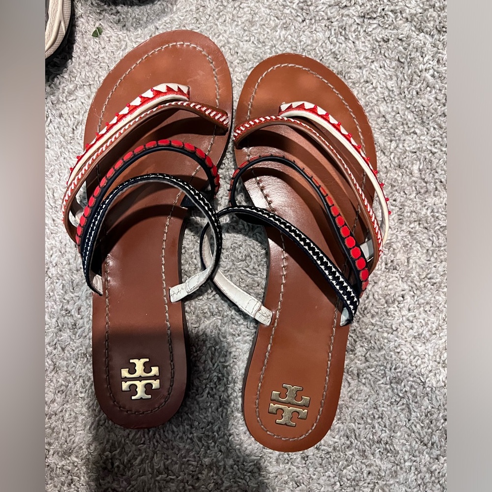 Tory Burch Patos embroidered leather strap